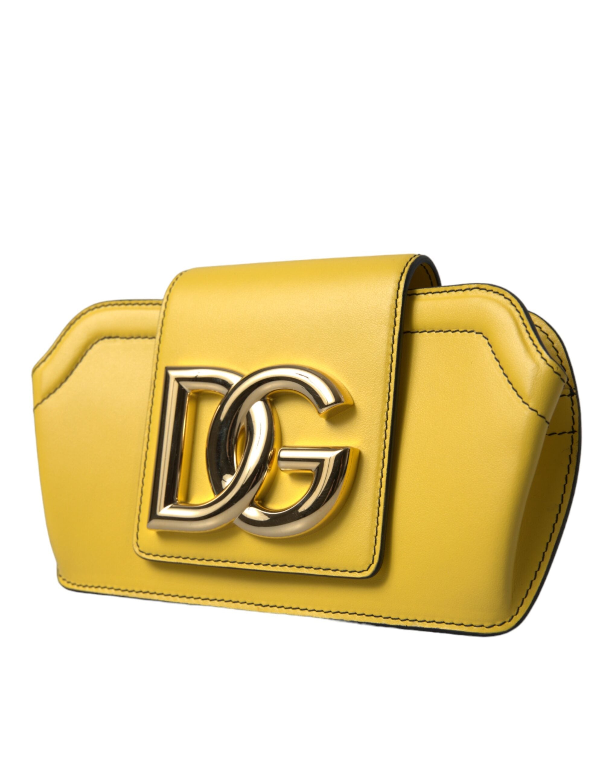 Dolce & Gabbana Exquisite yellow leather glasses case